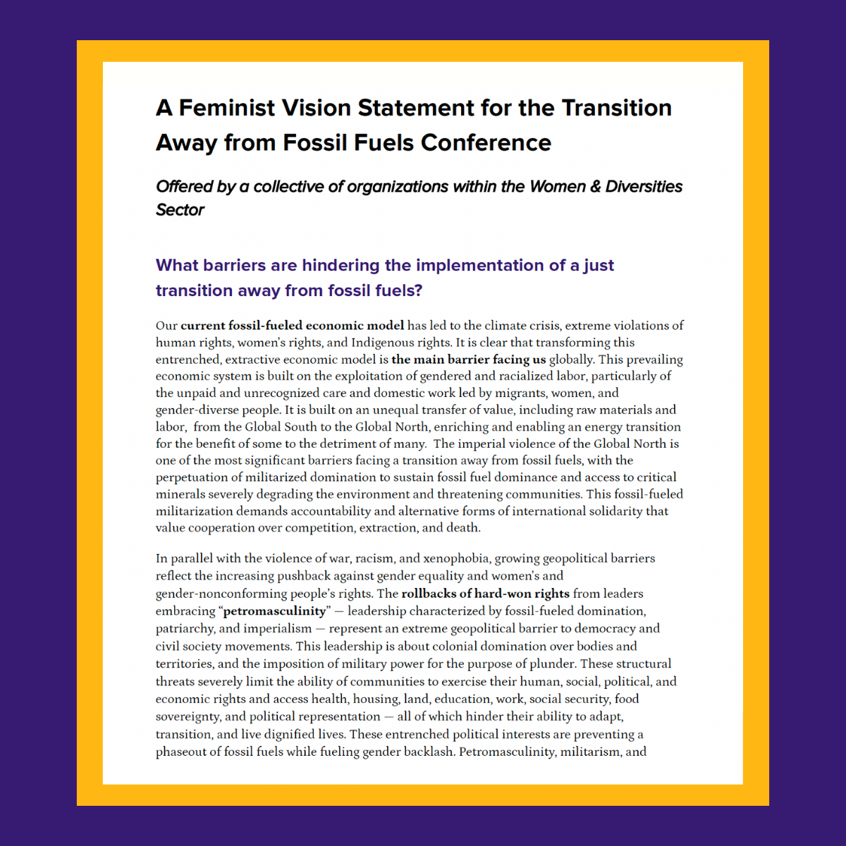 A Feminist Vision Statement for the Transition Away from Fossil Fuels ...